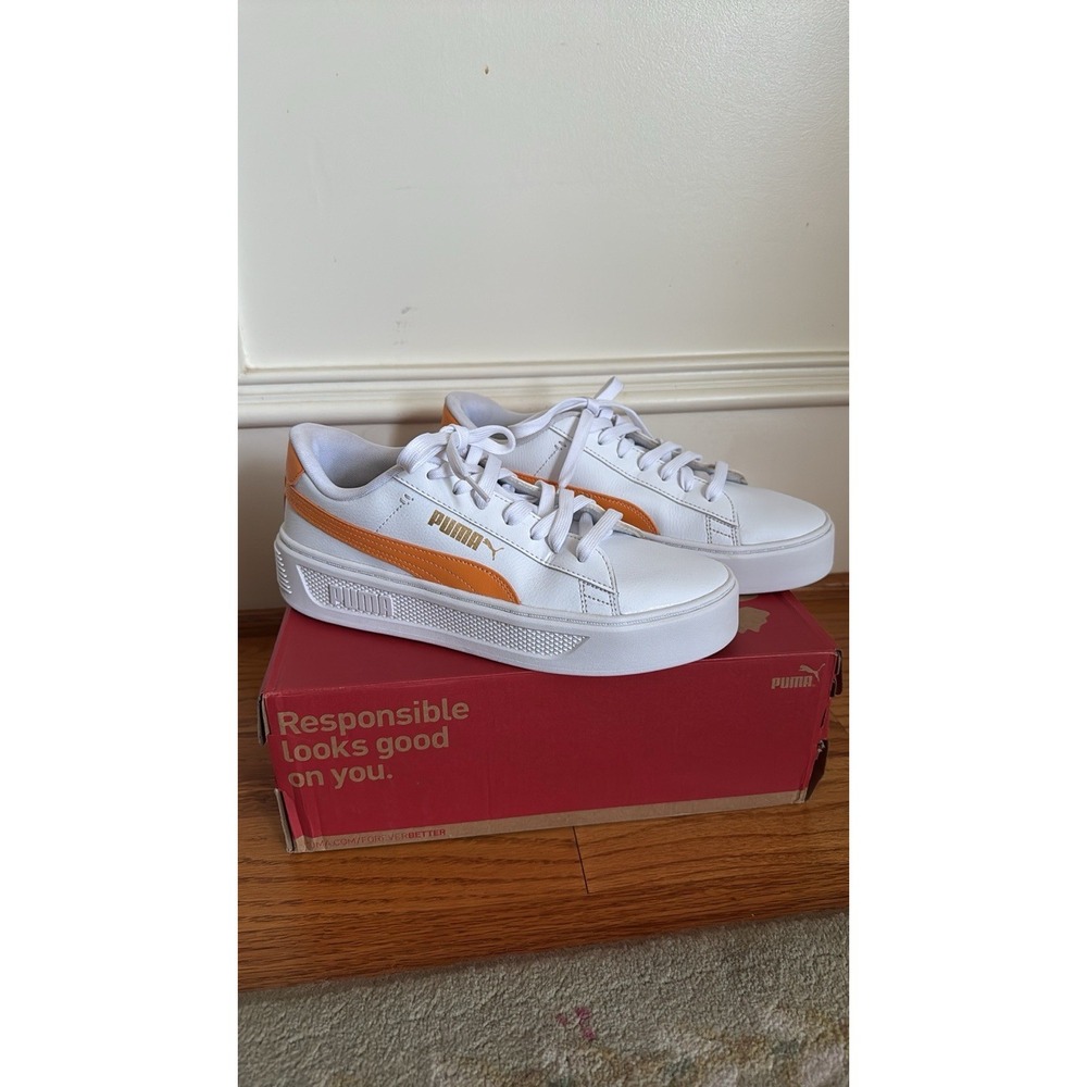 NEW Puma Smash Platform Pink White Sneakers Women's Fashion Shoes Size 10 - Picture 10 of 10